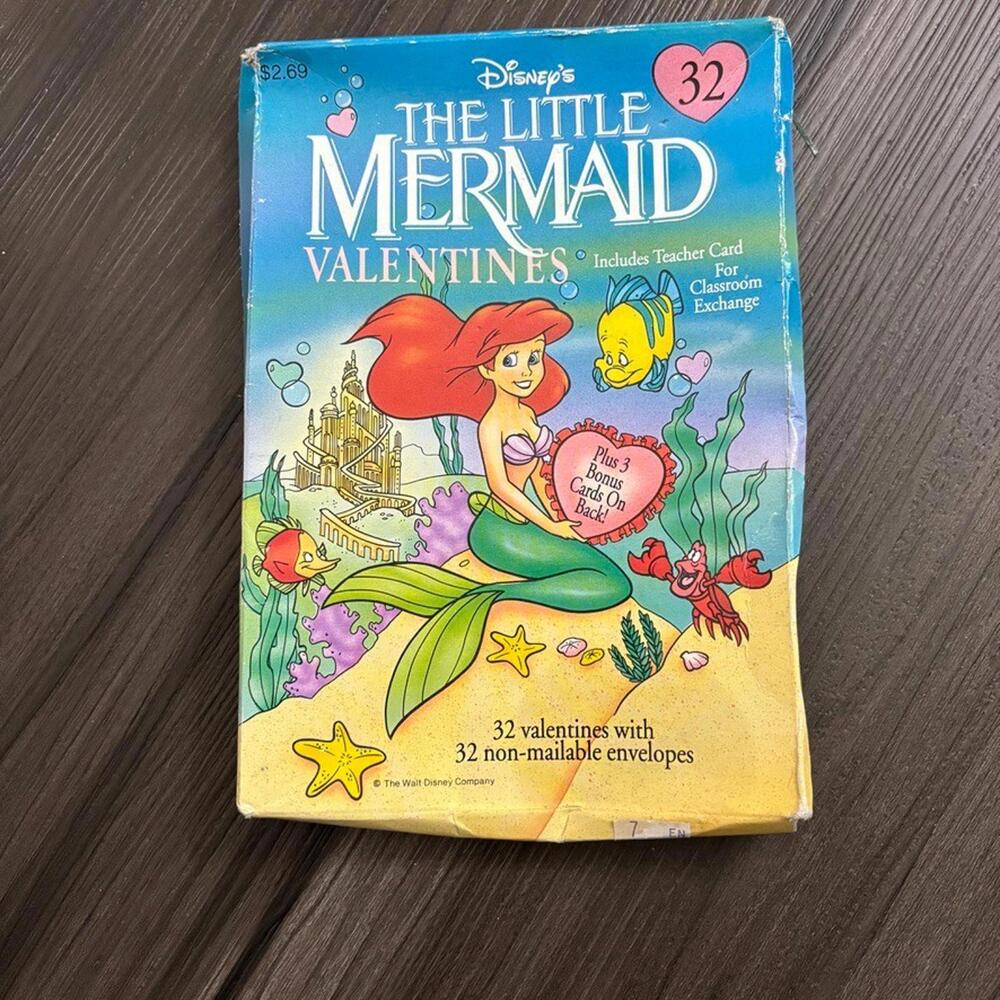 Vintage Gibson Greetings Disney Little Mermaid Valentine's Day Cards Ariel NEW